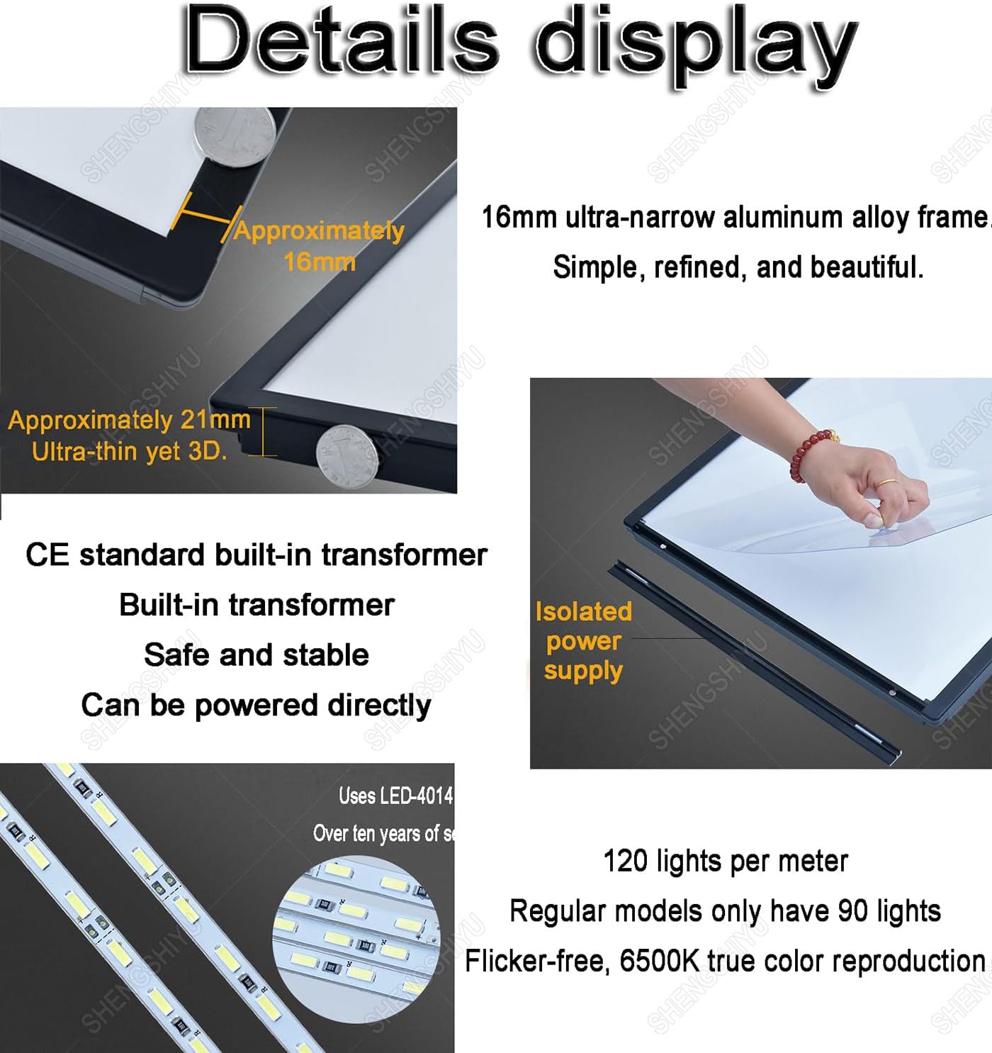 Menu LED Light Box,Space-Saving,Height Adjustable, Rotatable & Tiltable,Bright & Clear,Ultra-Thin,LED Menu Display Light Box for New Menu/Promotional Content Display 2pcs-500 * 600mm