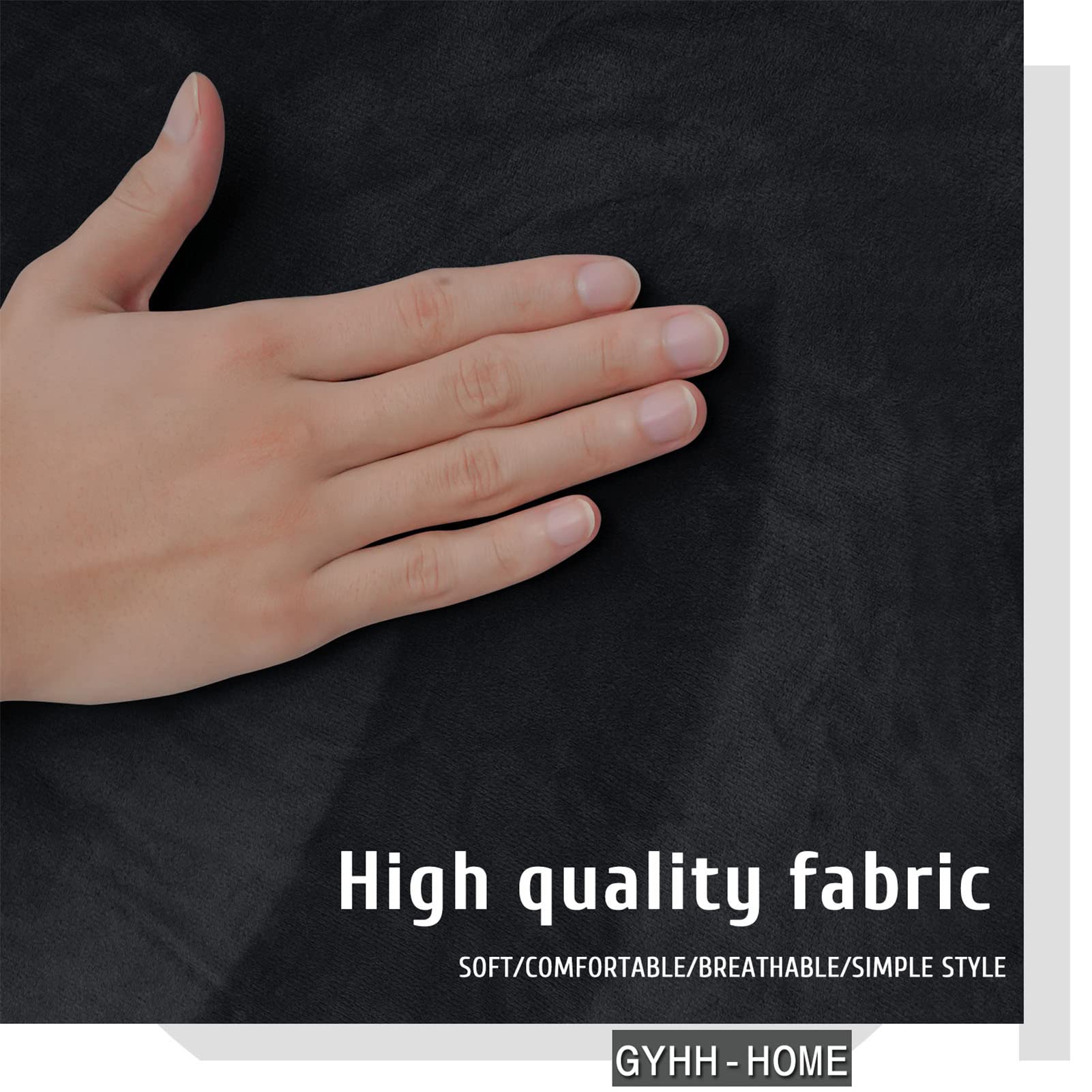 GYHH Hoofdbordhoezen, zachte velours stof, stretch, bescherming voor het hoofdbord, 360 graden, voor hoofdbord, 120-220 cm (zwart, 180-200 cm GYHH Hoofdbordhoezen, zachte velours stof, stretch, bescherming voor het hoofdbord, 360 graden, voor hoofdbord, 120-220 cm (zwart, 180-200 cm