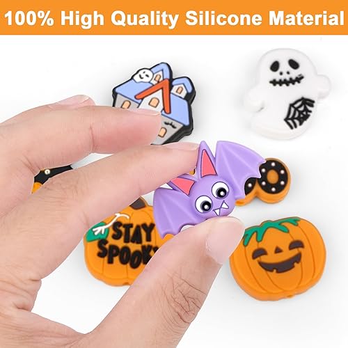 Miniatura 3 de Cuentas focales de silicona para Halloween, cuentas de silicona para bolígrafos, personajes, accesorios de silicona, kits para hacer llavero,