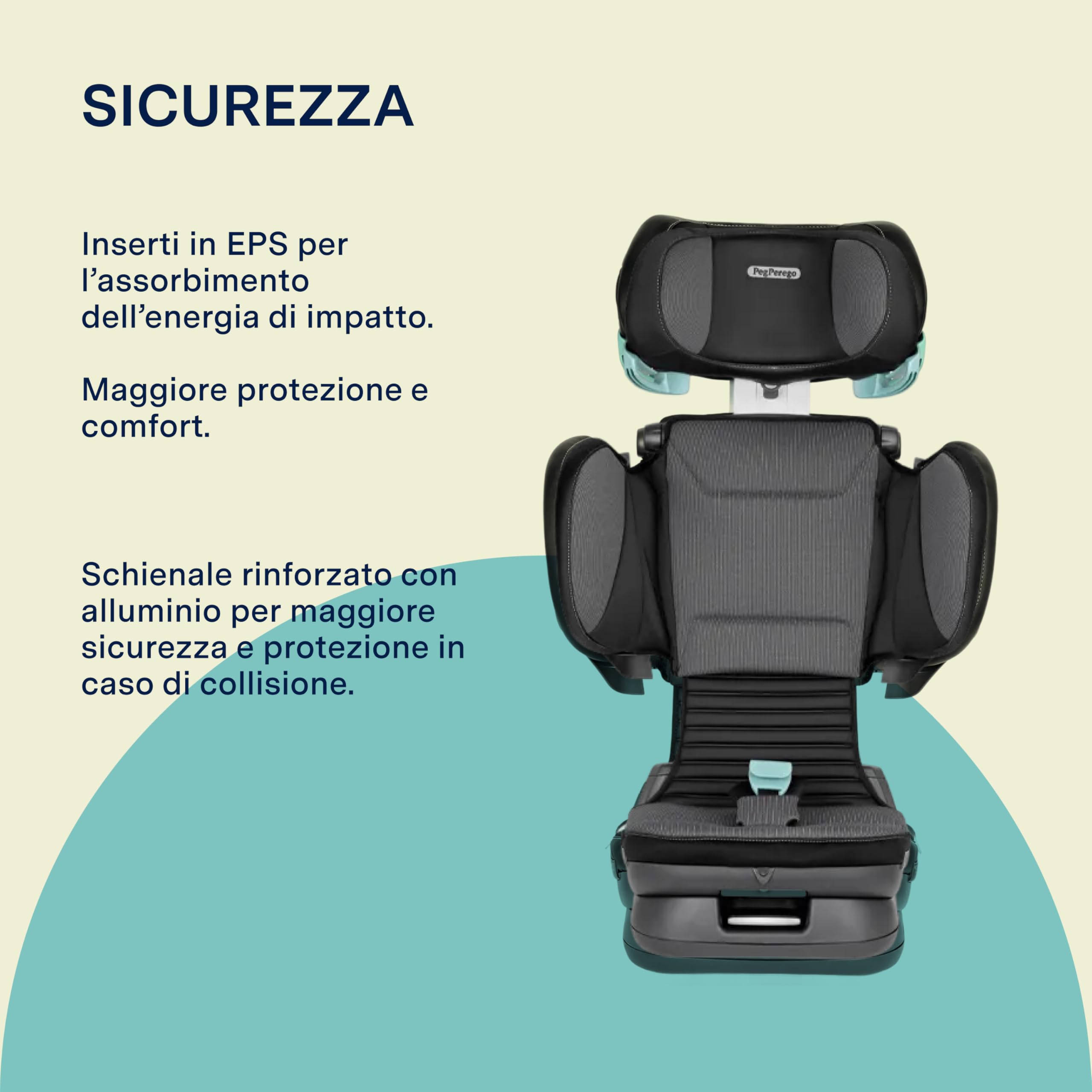 PEG Viaggio Flex Seggiolino Auto ISOFIX con Tecnologia Avanzata, Reclinabile, Pieghevole, Schienale Rinforzato, per Bambini da 100 a 150 cm (3-12 anni), 15-36 kg, Crystal Black