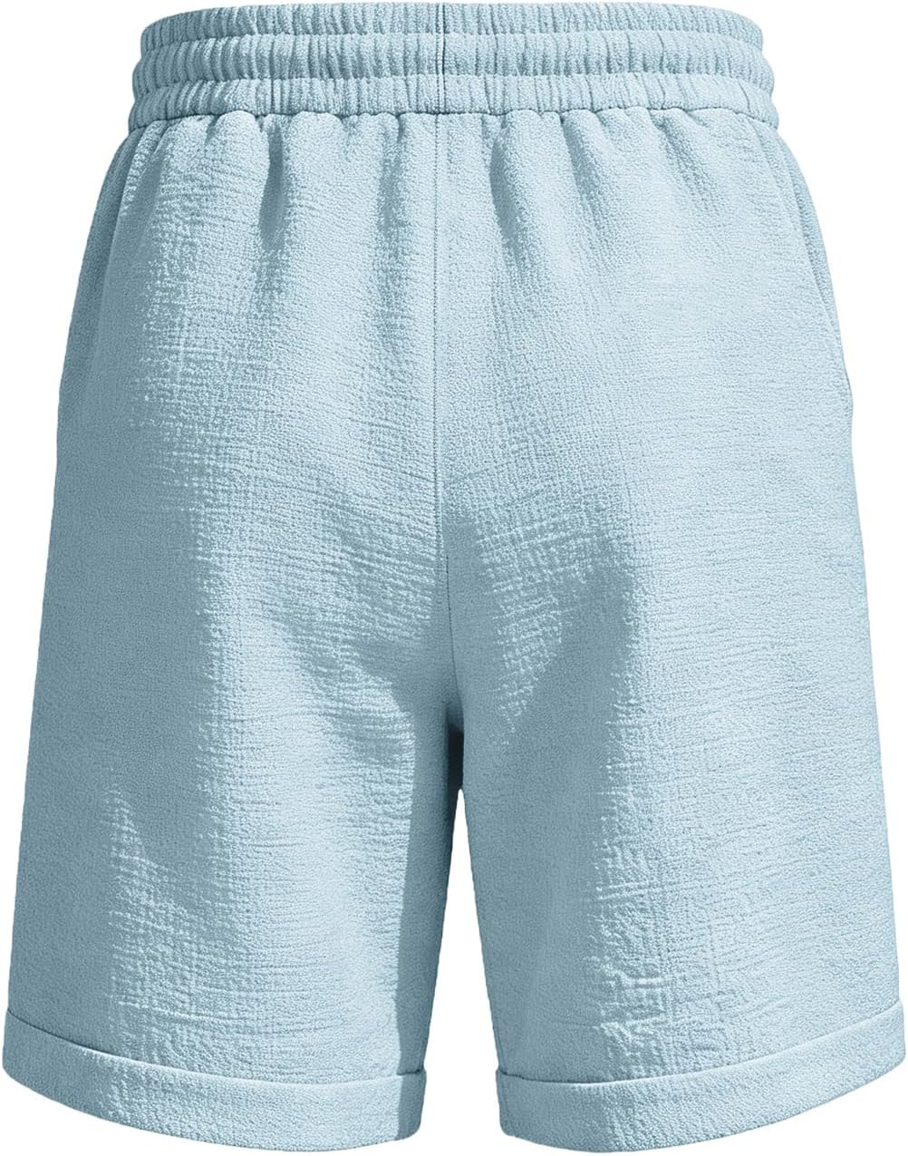 midelxp Mens Linen Shorts Summer Relaxed Fit Drawstring Waist Bermuda Cargo Shorts with Pockets Lightweight Beach Short Pants