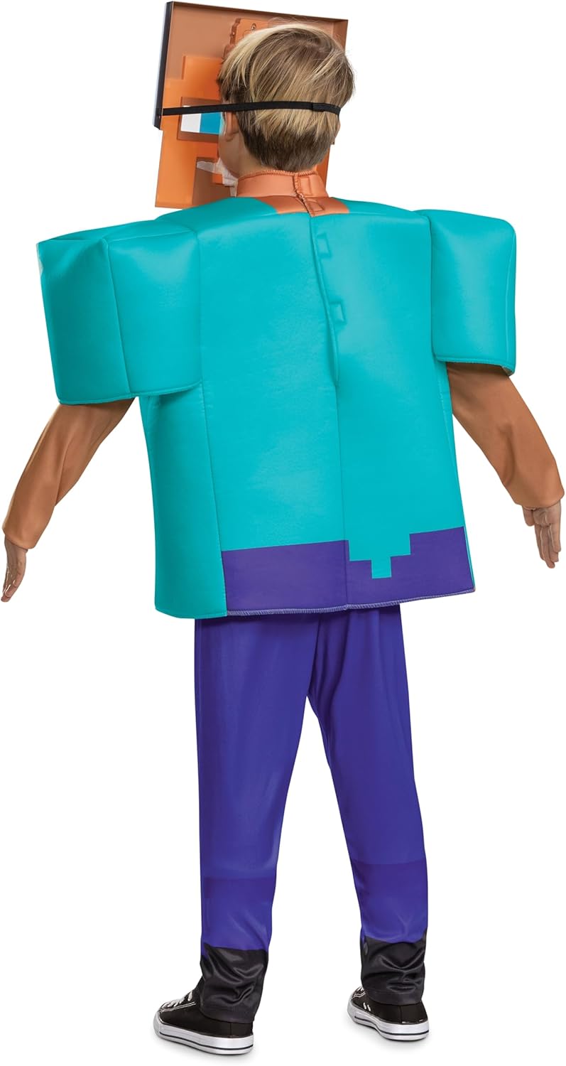Disguise Boys Herobrine Steve Costume, Official Minecraft Deluxe Kids Costume With Mask