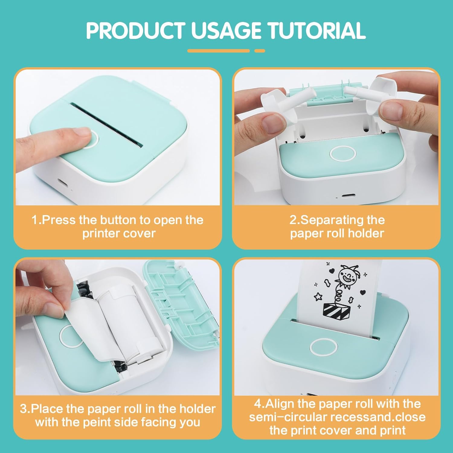 6 Rolls Mini Printer Sticker Thermal Paper Compatible M02/T02, White Self-adhesive paper 53x28mm, Mini Photo Printer Sticker to Print Photo, Note, Journal, Memo - Image 3