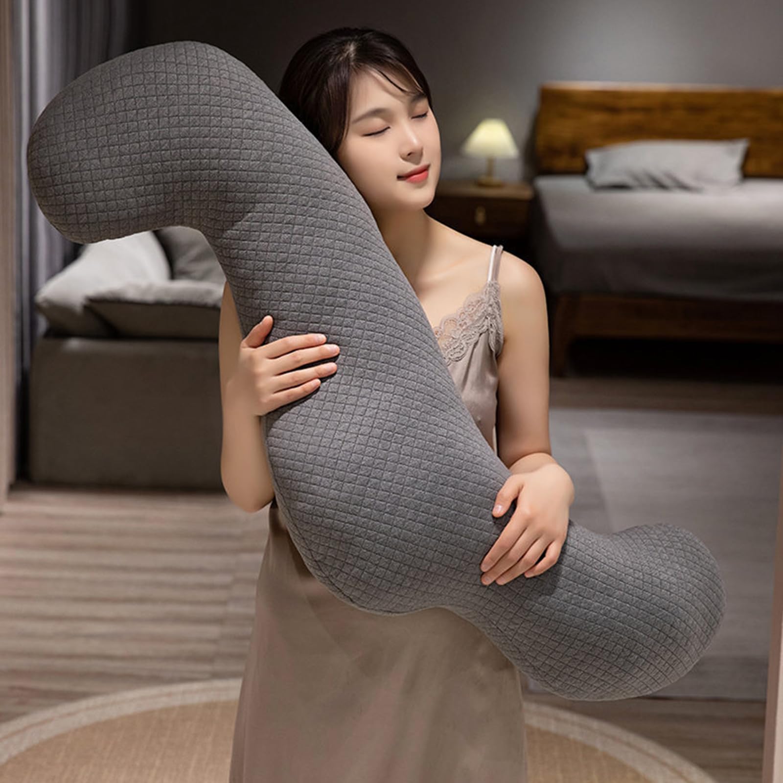 Cuscino per il corpo ipoallergenico per gravidanza, lunghezza 1,1 m, ergonomico, per adulti e bambini, lavabile in tessuto, ipoallergenico, cuscino per maternità