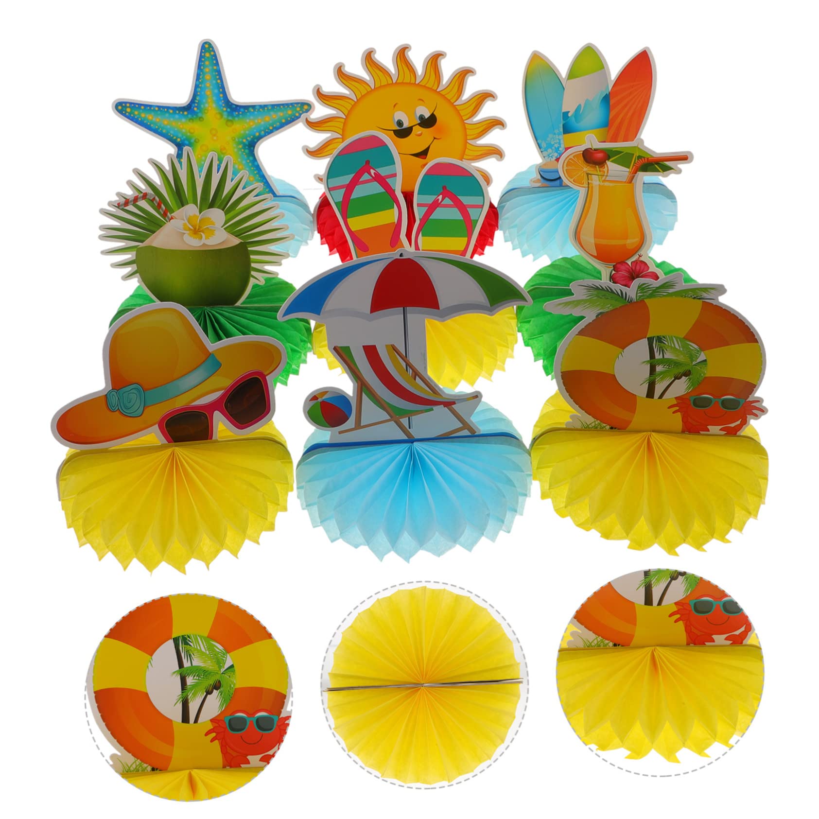 ifundom 27stücke Hawaii Party Deko Teiliges Honigwaben Ornament Für Sommerfestlichkeiten Einfache Anbringung Farbenfroh Für Fotohintergründe Und Kreative Partystimmung