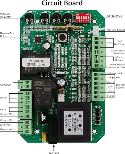 Miniatura 9 de Compatible con HomeLink Abridor automático de puertas correderas de hasta 40 pies con 2 controles remotos, kit completo de motor de puerta