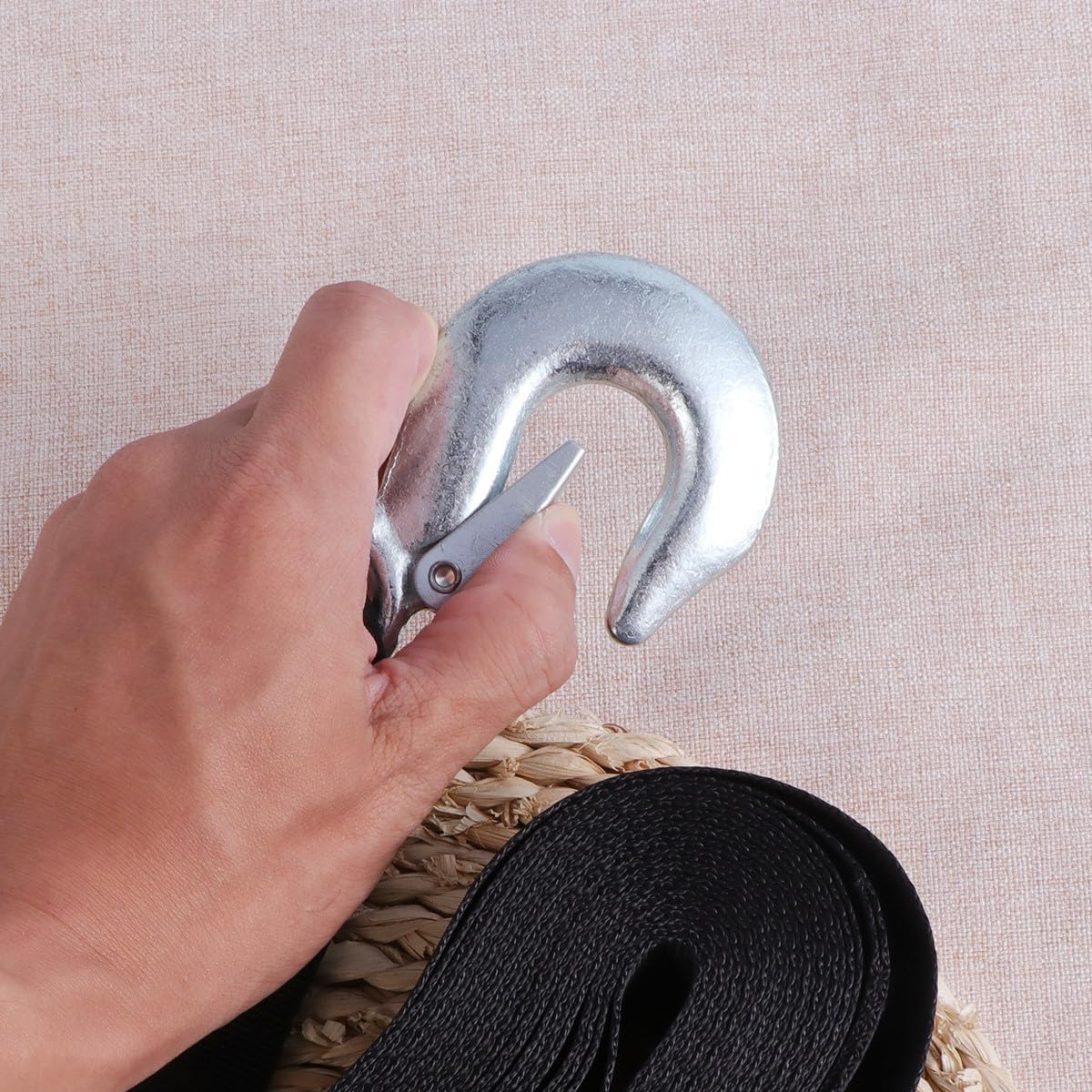 Nylon Tow Rope Kit Heavy Duty Trailer Strap with Snap Hook Durable Winch Rope for Car Recovery and Outdoor Use Sturdy Towing for Vehicles