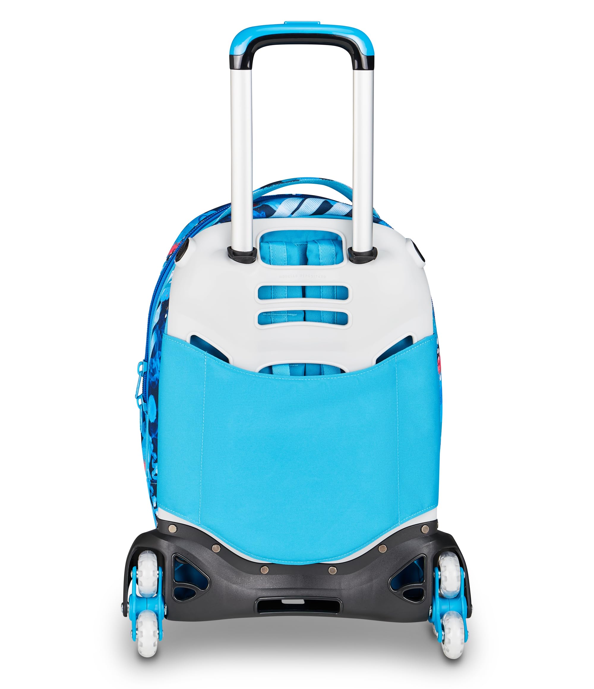 SJ GANG STYLE JAM GANG Trolley Scuola Jack 8 ruote SPEED ANIMAL BOY, Celeste, 34L, Scomponibile, Uso Zaino, Cross-over System, Spallacci a scomparsa, Tasca portaborraccia, Elementari e medie, Bambino