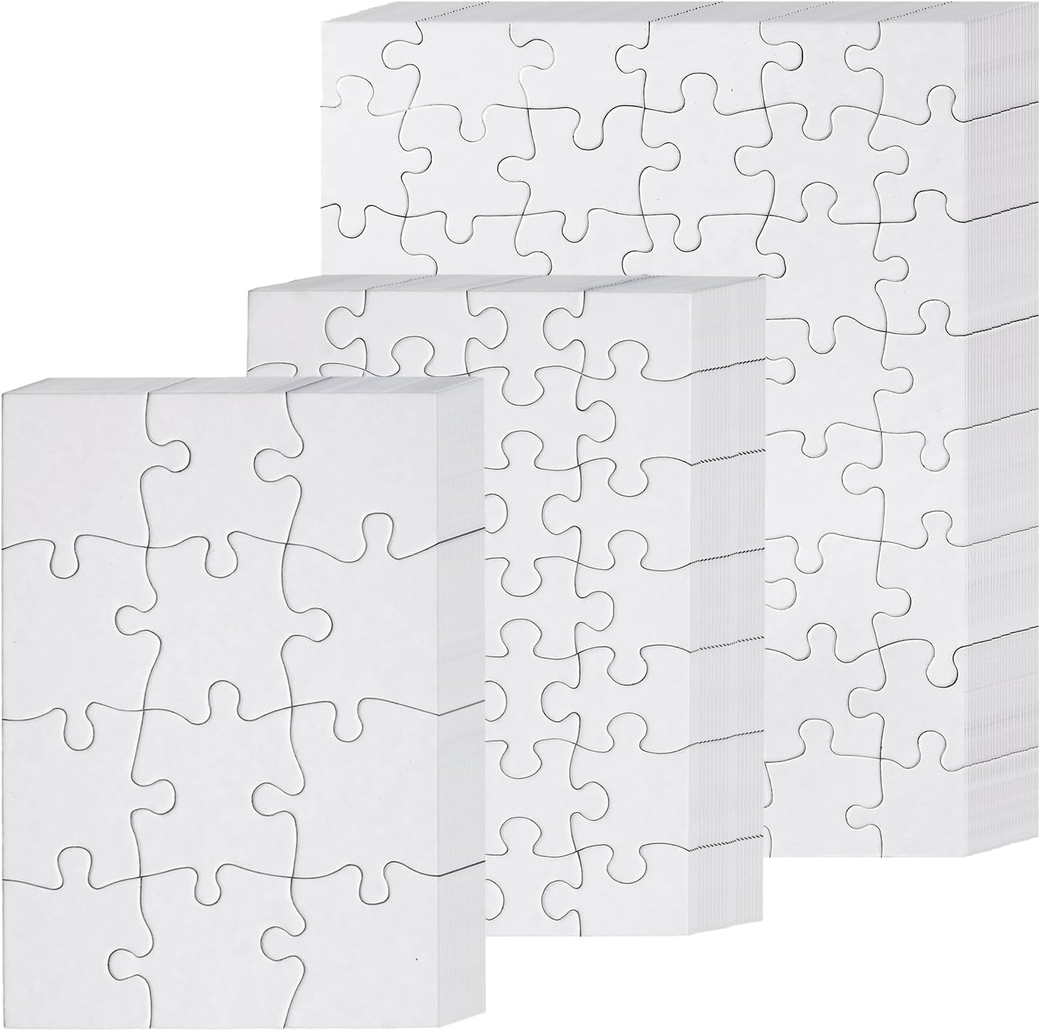 Maitys 72 Pack Blank Puzzles to Draw on Color Your Own Puzzle Pieces for DIY Activities, Arts & Crafts or Party Favors (12/28/48 Pieces Style)
