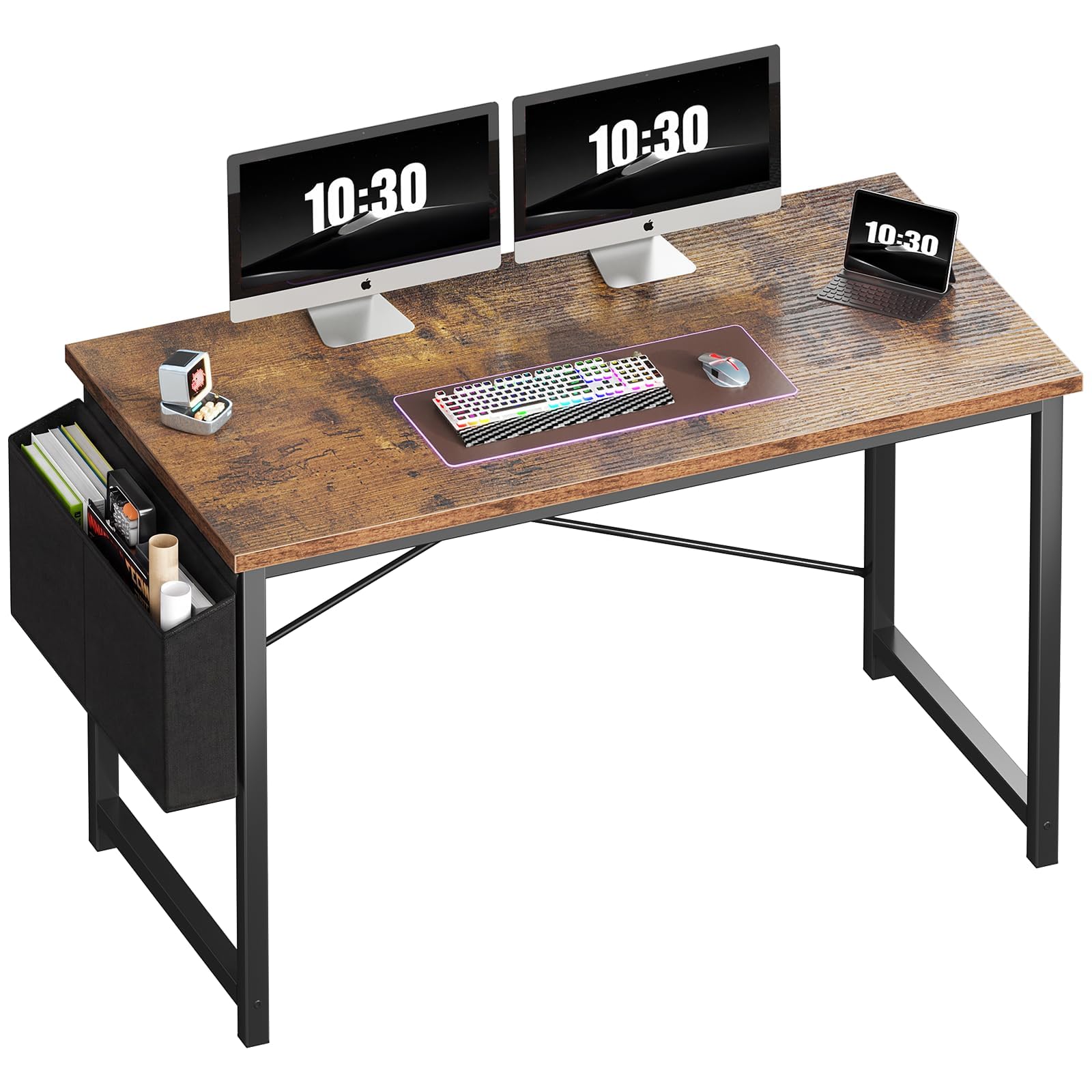 OLIXIS Computer Desk, 47 Inch Gaming Desks for Home Office Small Spaces