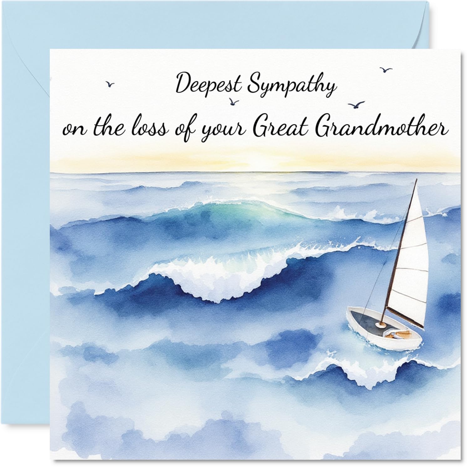 Sympathy Card Loss of Great Grandmother, Sail into the Sunset