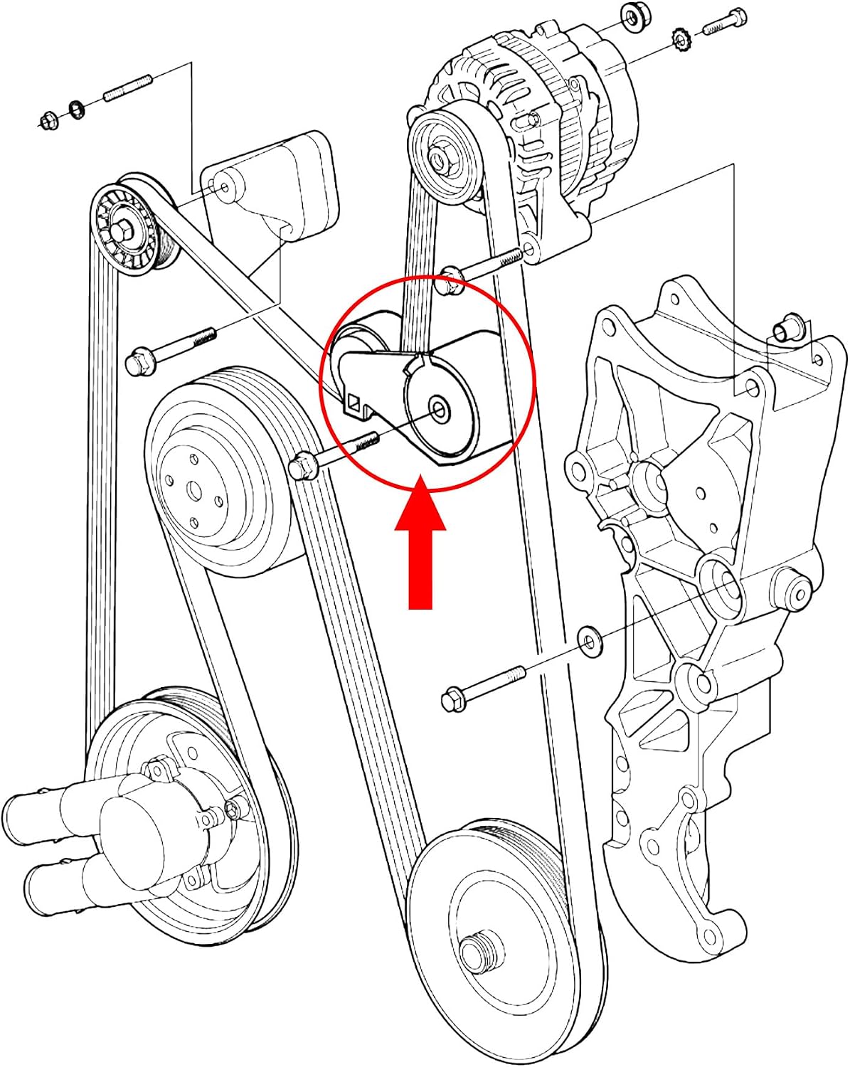 A.A Serpentine Belt Tensioner Pulley Assembly Replacement for Volvo Penta 4.3L, 5.0L, 5.7L, 7.4L, 8.2L, GXi, Gi, GSi - 3860079