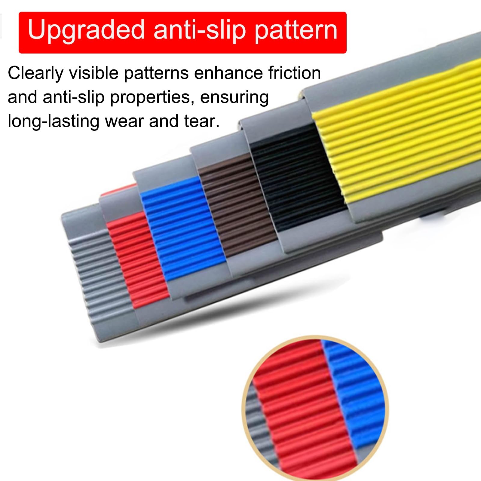 Autoadhesiva Antideslizante para Escaleras Interiores, Cinta Antideslizante Escaleras, Alfombrillas para Escalones Interior, Lavable, Para Peldaños Exteriores(Brown,5 * 2.5CM/1.9 * 0.9IN)
