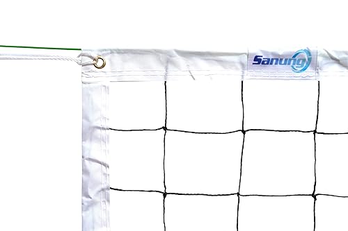 Miniatura 4 de Sanung Red de voleibol con alambre de acero para jardines interiores y exteriores, campus, patio, piscina, parque, playa, juego portátil, tamaño