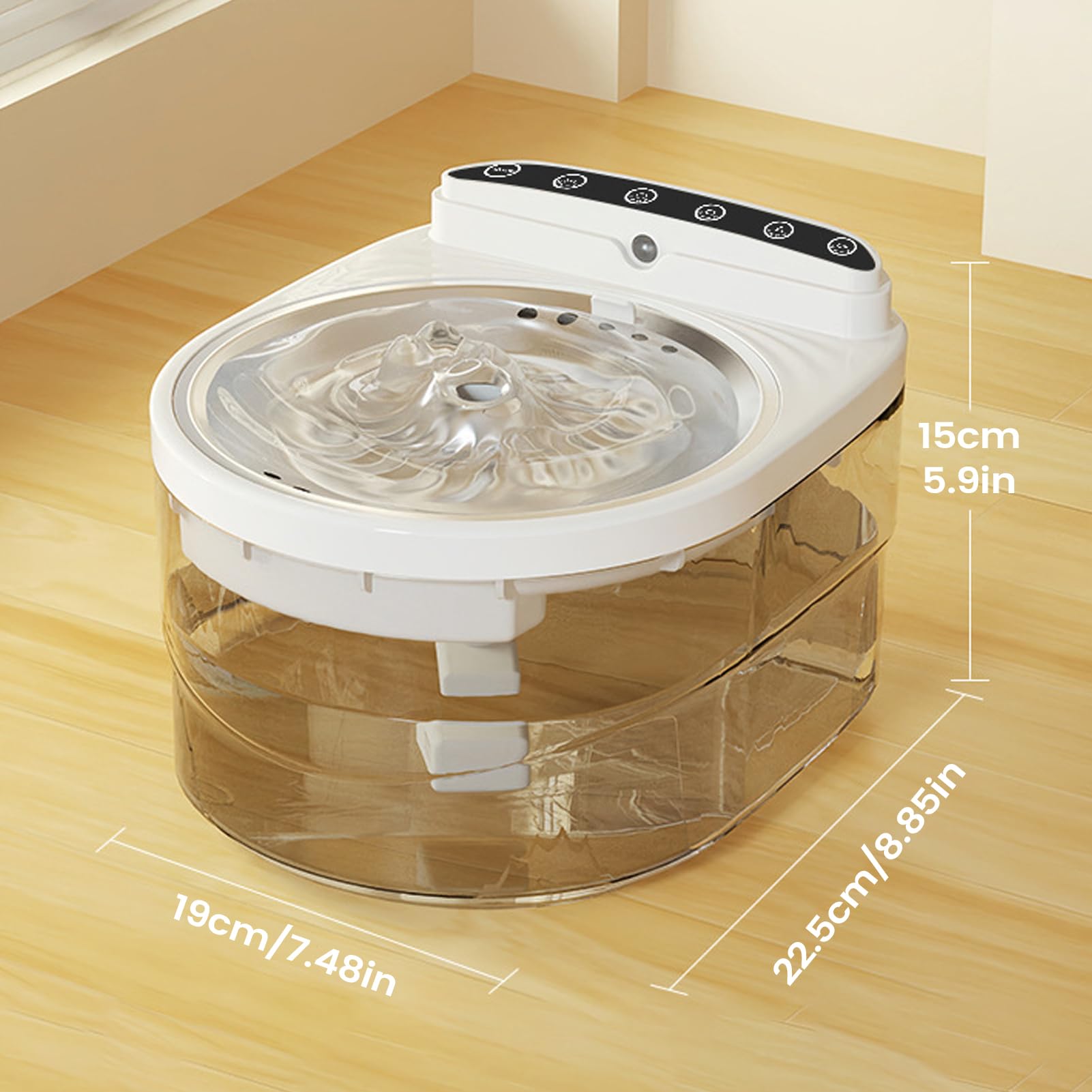 Fuente de Agua Inalámbrica para Gato 3 Litros Silenciosa Inalámbrica | Fuentes de Agua para Gatos Interiores para Hidratación de Mascotas en Interiores, Salón, Recepción, Balcón