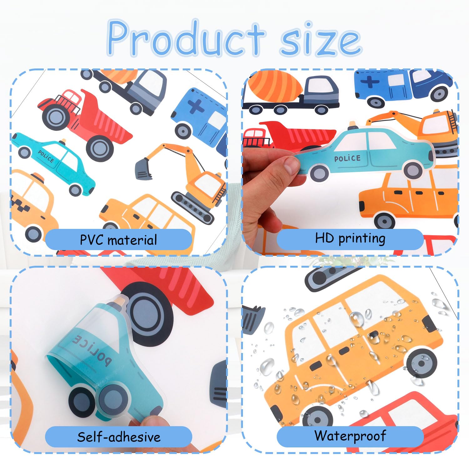 48pcs Construction Vehicles Wall Decals - Image 4