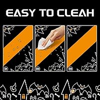 Vista 4 de Childom Paquete de 3 manteles de Halloween, manteles de plástico desechables de 54" x 108", decoraciones de Halloween, cubierta de mesa de plástico