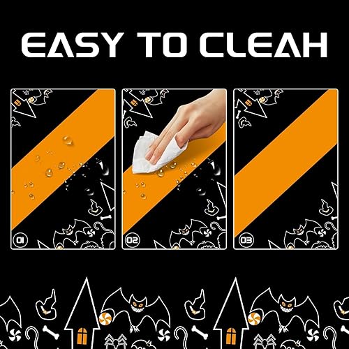 Miniatura 4 de Mantel de Halloween, paquete de 3 manteles de plástico desechables de 54 x 108 pulgadas, suministros para fiesta de Halloween, mantel de plástico,