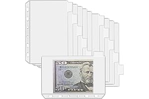 12Pcs A7 Binder Pockets No Zippers, Clear PVC Savings Challenges Envelopes