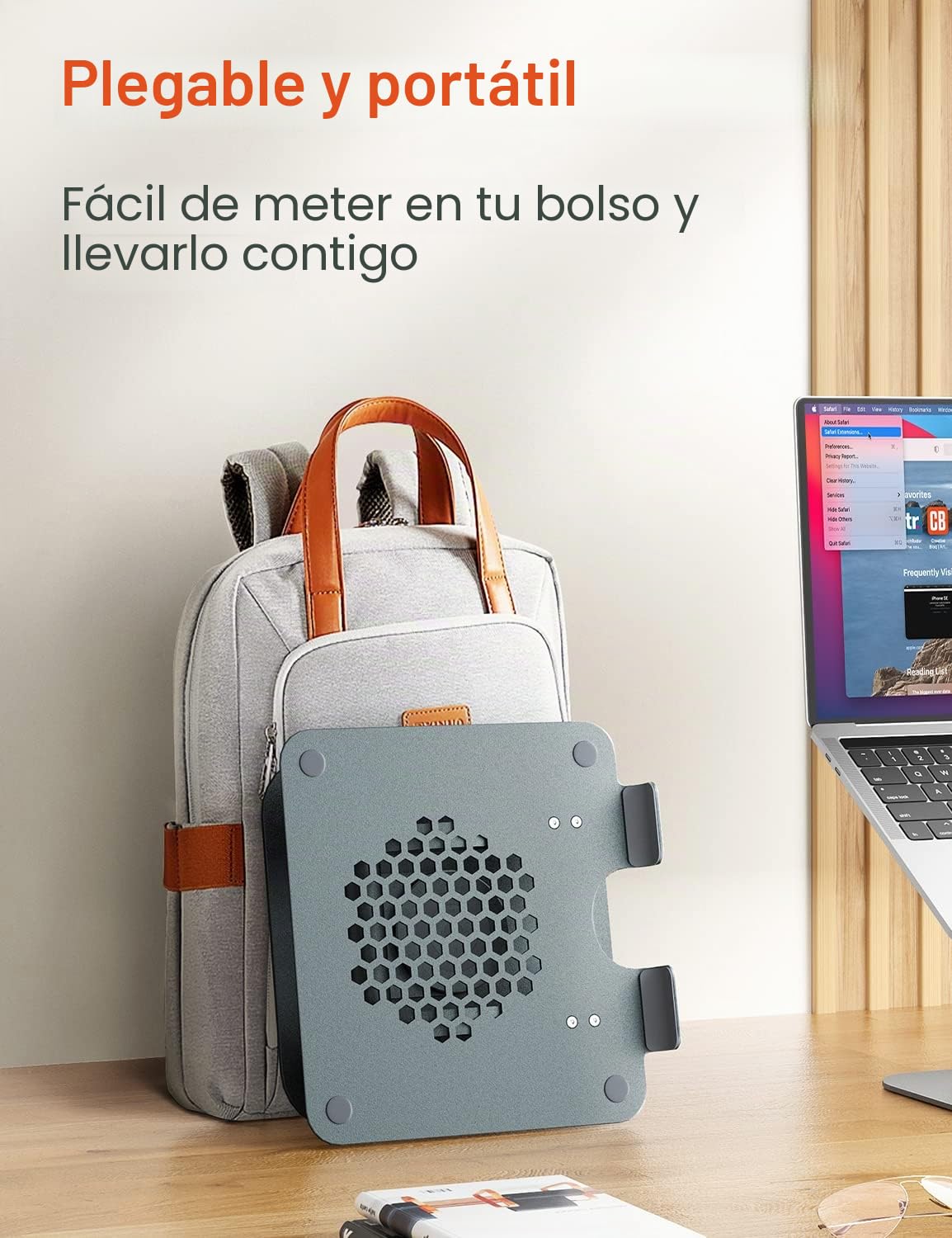 tounee Soporte para Portatil con Base giratoria de 360°, Altura Regulable, Soporte de Escritorio para de hasta 22 Libras, Compatible con Todos los portátiles, Gris