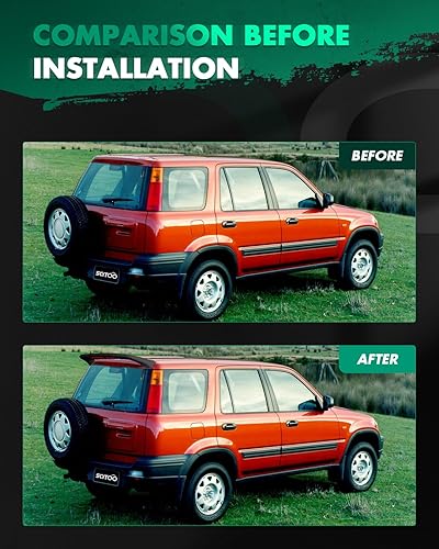 Miniatura 6 de SCITOO Alerón de techo para Honda CR-V 1997-2001 estilo de fábrica negro mate alerón de ventana de techo trasero con luz LED