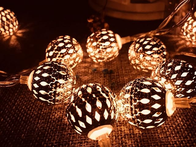 BabyIn USB Christmas Moroccan Fairy Lights Festival Ambiance Lighting for Bedroom Living,Wedding,Christmas,Party,Home( 2 M 20 LED)