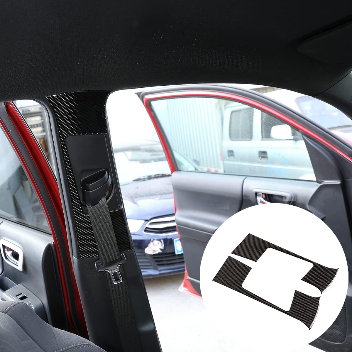 For Toyota Tacoma 2015-2019 2020, Car Interior & Exterior Center Console Armrest, Gear Shift Knob, Dashboard, Decoration Cover Trim kit Compatible with Toyota Tacoma Soft Carbon Fiber 3D Sticker (8)