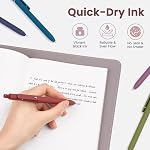 Sooez Stylos de gel, 5 Stylo Pcs mignon avec boule à roulettes, encre noire 0.5mm Stylos d'écriture fin point lisse, Stylo rétractable pour l'écriture, Journaling, fournitures scolaires de bureau Cadeaux pour femmes hommes, Couleur rétro
