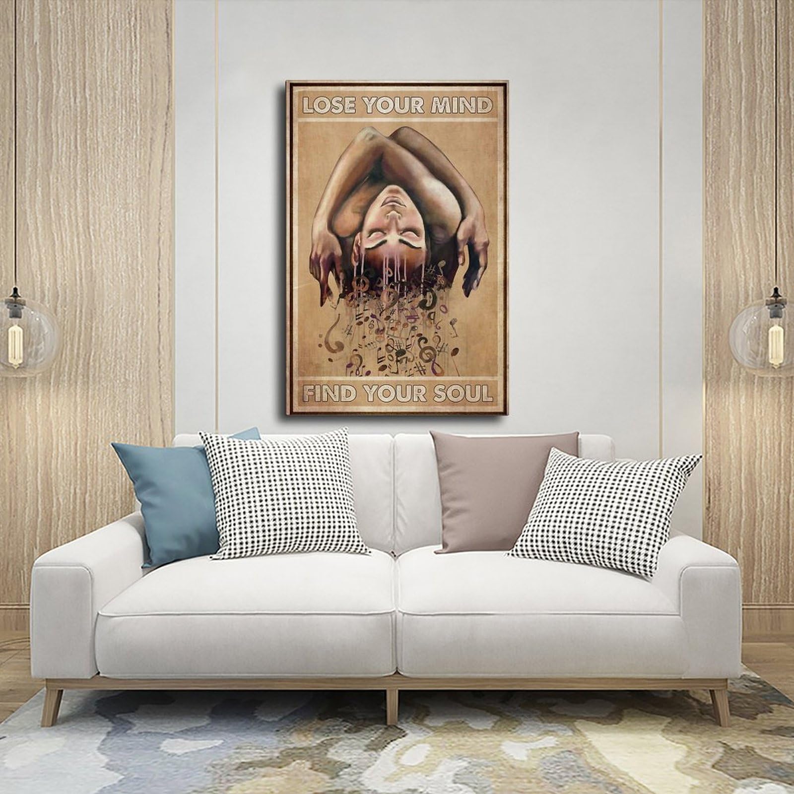 NEOHI Poster e stampe artistiche da parete in stile vintage con ragazza musicale, per camera da letto e ufficio, 40 x 60 cm
