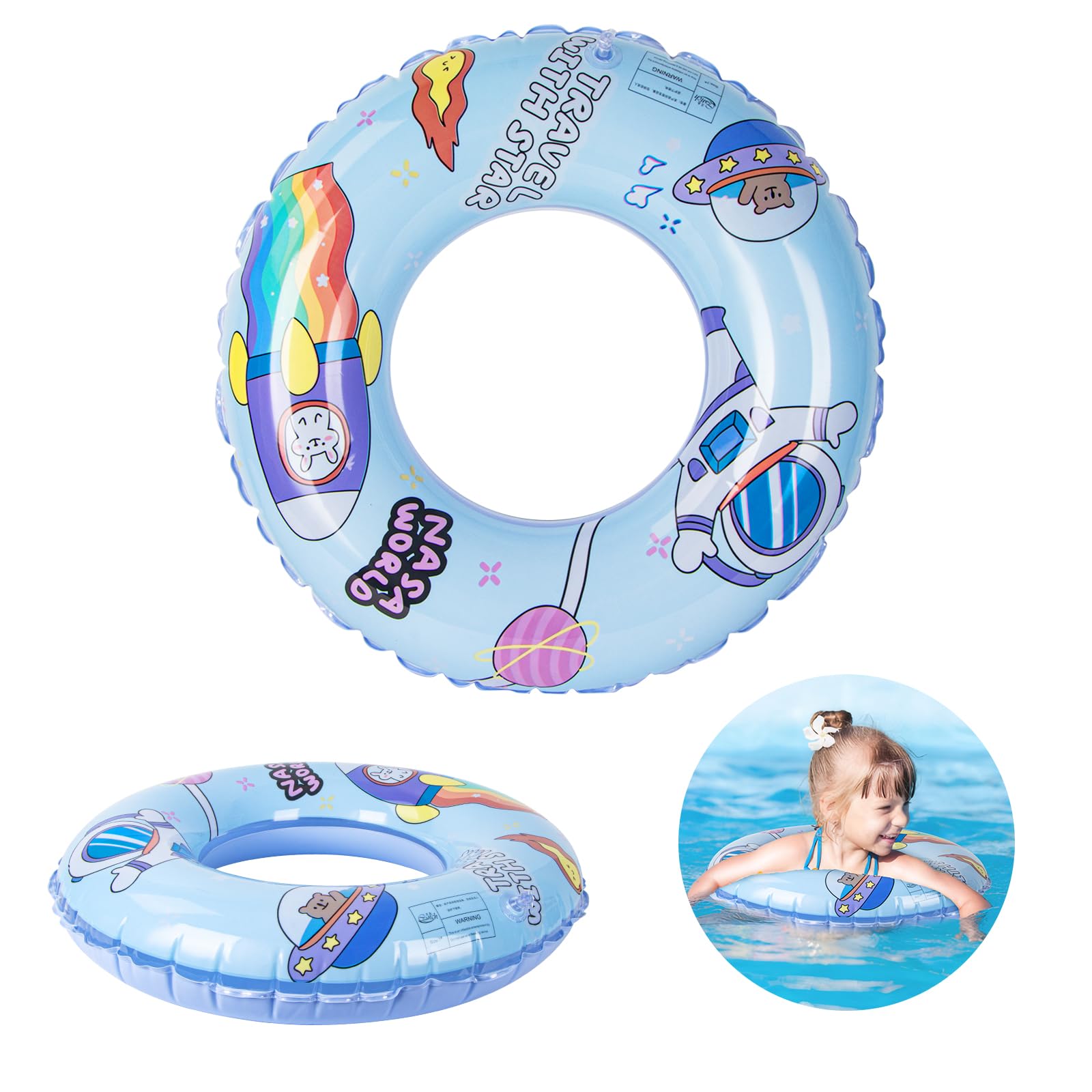 Oziral Flotador para bebé, Flotador Inflable Engrosado, Ayuda de natación para niños de 6 Meses a 3 años, Asiento de natación para niños, Juguete para Piscina, natación Flotador …