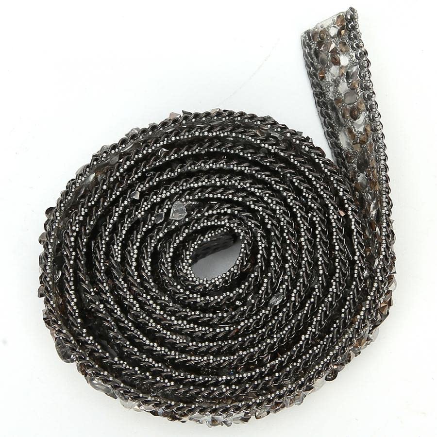 DIY Rhinestone żwir wstążka łańcuszek wstążka wykończenia ubrania buty łańcuszek z kryształkami górskimi wykończenia krawieckie akcesoria do dekoracji-2 (3)