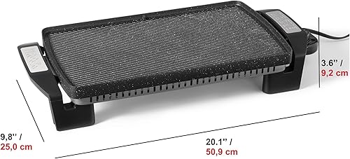 Miniatura 2 de Starfrit The Rock Electric - Parrilla y plancha reversible Rock.Tec antiadherente, control de temperatura variable, asas de tacto frío, 1500 W,