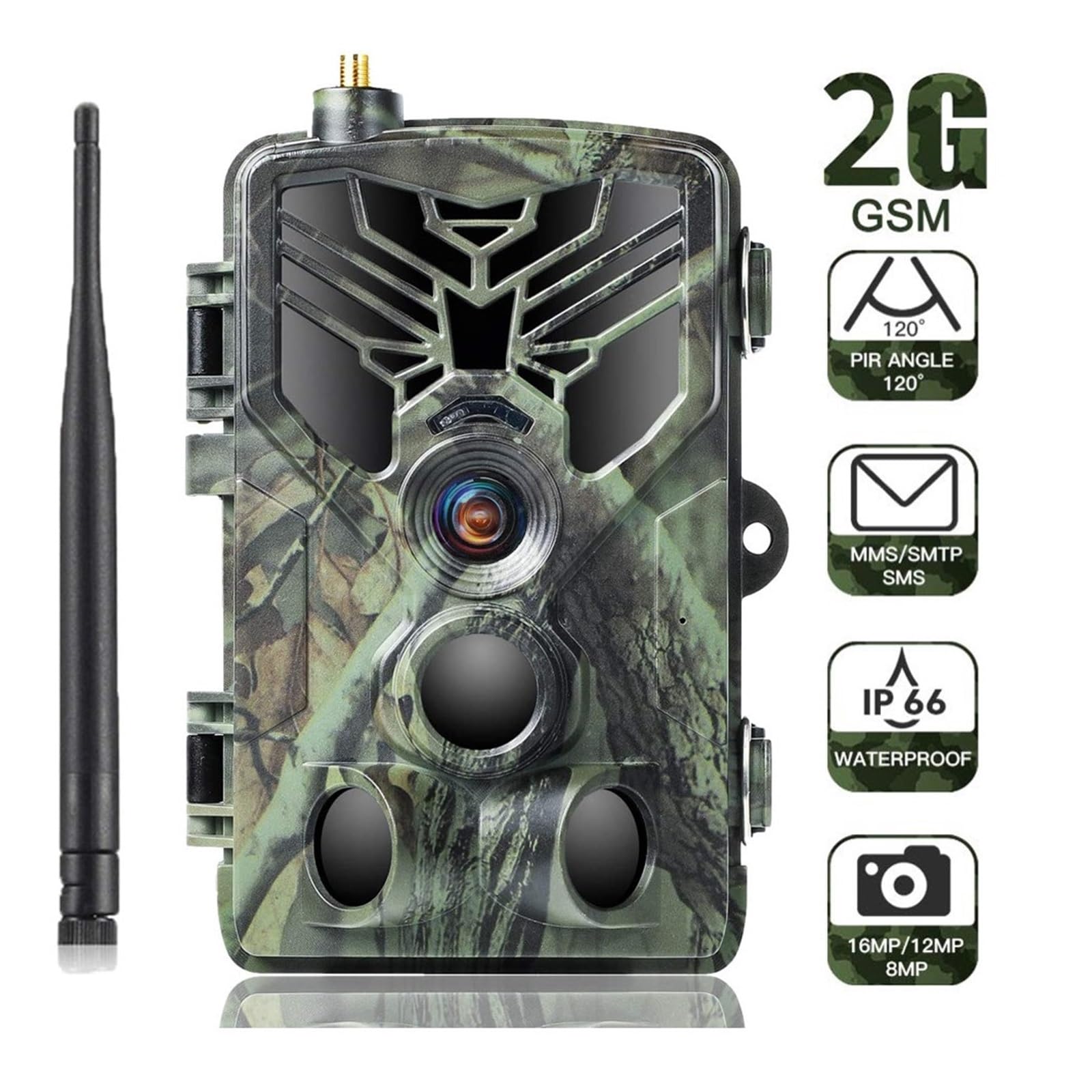 Kamery Obserwacyjne 2G SMS MMS SMTP 20MP 1080P Bezprzewodowa Kamera Myśliwska Do Dzikiej Przyrody 120 Zakres Wykrywania Ruch Night Vision Wodoodporny WyraźNe Nagranie Wideo