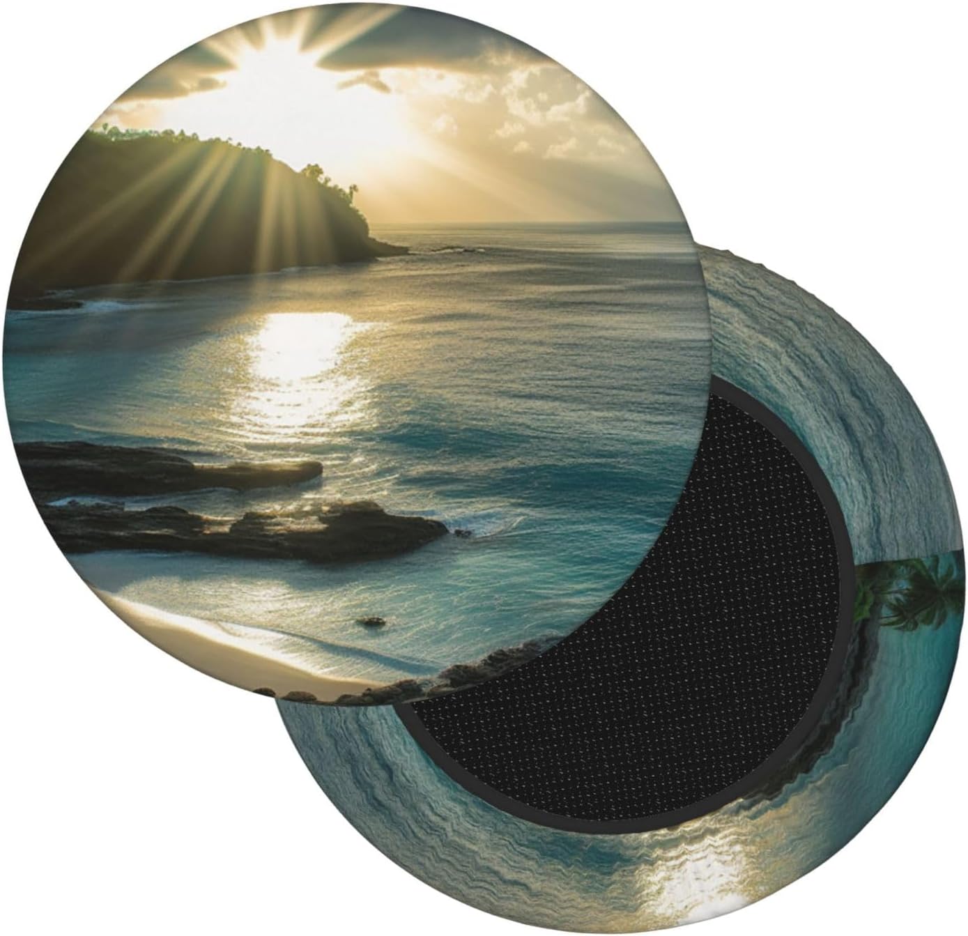 Bar Stool Cover Round Elastic Stool Cushion Covers Hawaii Sunbeams Bar Chair Cover Washable Stool Cushion Slipcover Stretch Stool Seat Covers for 12-14 Inch Chair
