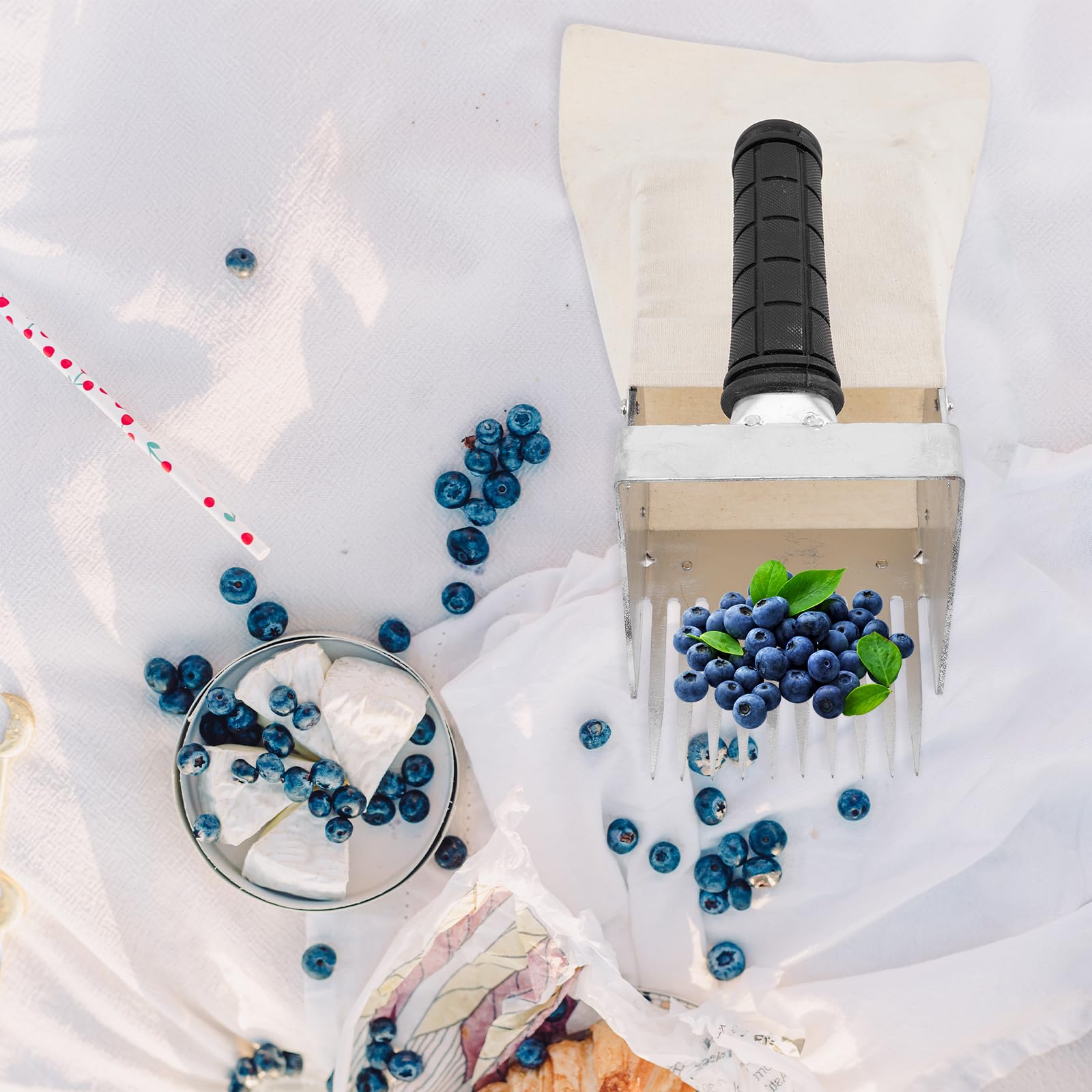 SUPVOX Blueberry Tools Berry Bucket Produce Blueberry Rake Scoop Lingonberries Fruit Equipment Picker Tool Blueberry Collector Dibbler Rubber