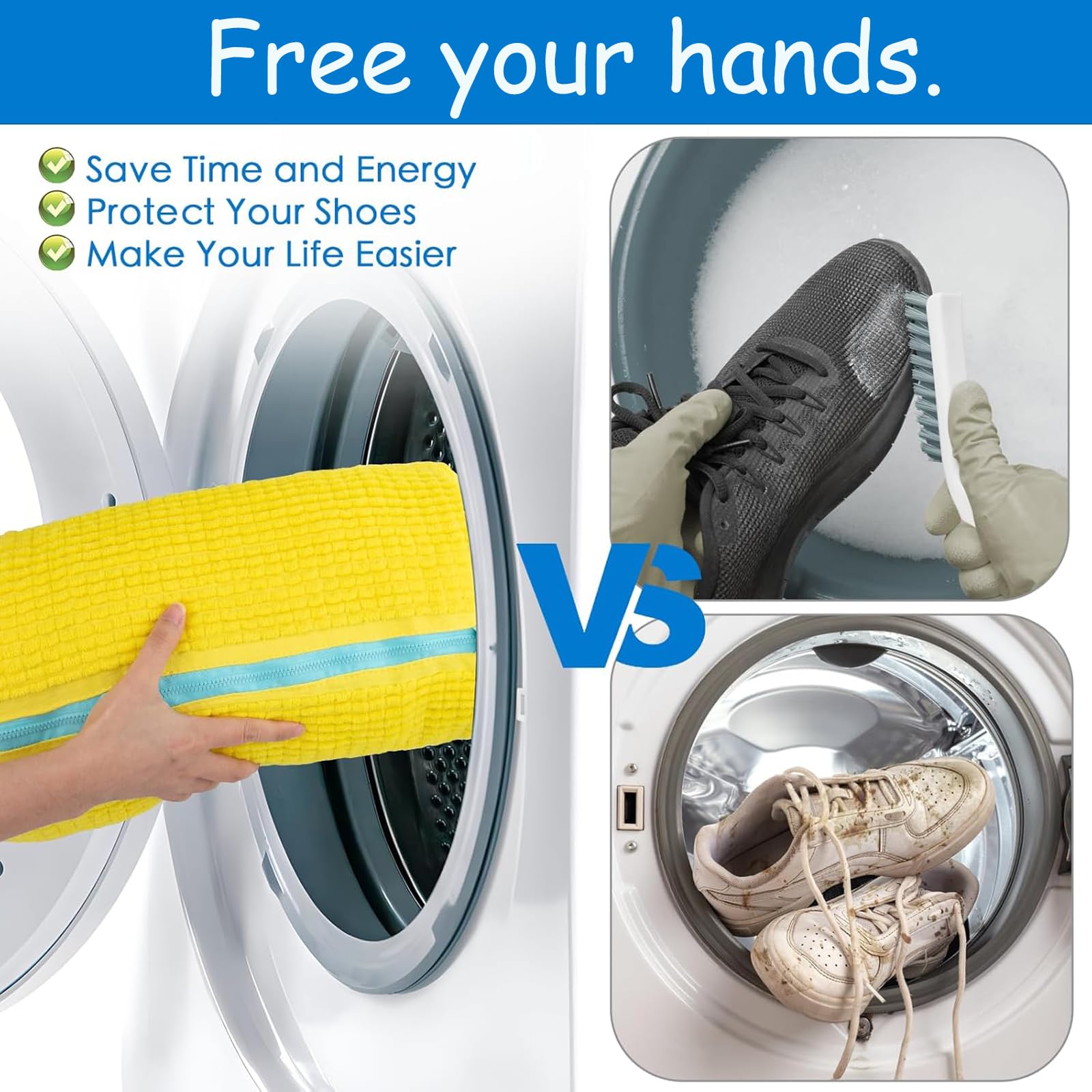 STFYUG Sac Lavage Chaussures, Lavage Chaussures à Machine à Laver, Sac De Lavage Machine à Laver