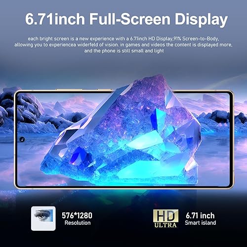 Miniatura 4 de Teléfono desbloqueado con 3G+128G, teléfono Android 4G LTE Dual Sim, pantalla HD de 6.71 pulgadas, batería 3200mAh, 2MP+8MP, teléfono inteligente