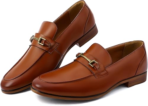 Mocasines de vestir para hombre, zapatos formales de cuero para hombre, con puntera tipo mocasín, estilo casual, elegante, sin cordones, zapatos de