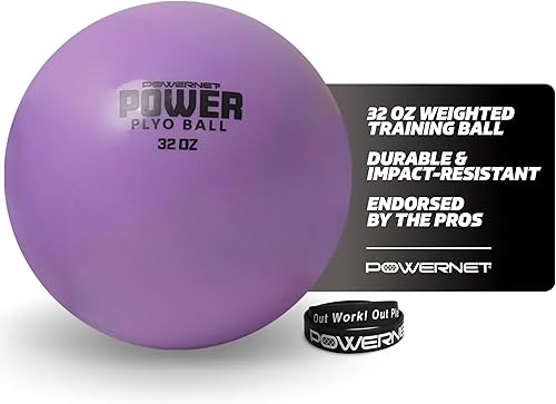 Miniatura 1 de PowerNet Power Plyometrics Training Ball  16, 32 and 64 Weights  Sand-Filled  Increasing Velocity  Color-Coded  Great for Baseball and Softball