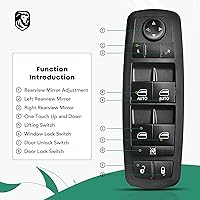 Vista 9 de YHTAUTO Master - Interruptor de ventana eléctrica de repuesto para Jeep Grand Cherokee y Dodge Durango 2014-2015, 11 pines, sin espejos plegables