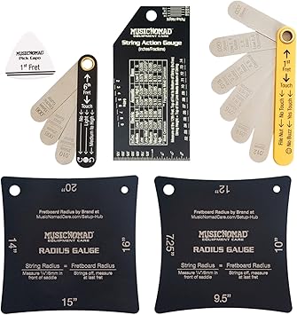 MusicNomad Precision 6 pc. Guitar Setup Gauge Tool Set - Plus 24 pg. Instructional Booklet and Storage Case (MN604)