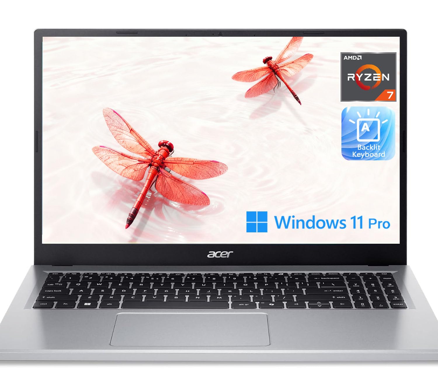 Aspire 3 Laptop | AMD Ryzen 7 7730U CPU(Beat Intel i7-1365U) | 15.6" FHD Display | Backlit Keyboard | 8GB RAM | 256GB SSD | Win 11 Pro | School, Business & Productivity
