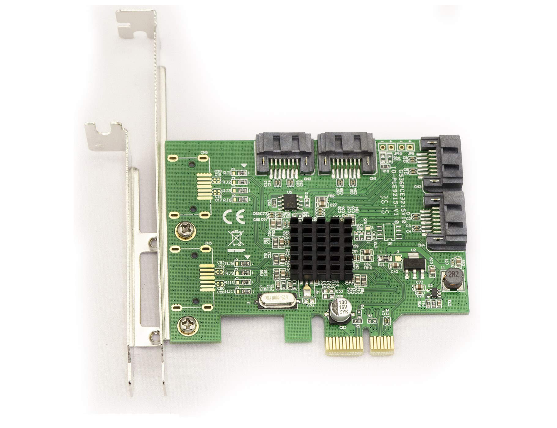 KALEA-INFORMATIQUE Tarjeta Controladora PCI Express PCIe x1 a 4 Puertos SATA 3 6G con Chipset Marvell 88SE9215