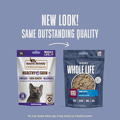 Miniatura 3 de Whole Life Pet Suplemento diario para piel saludable para gatos - Omegas, probióticos, antioxidantes. Piel, antipicazón, alergias. Se mezcla en