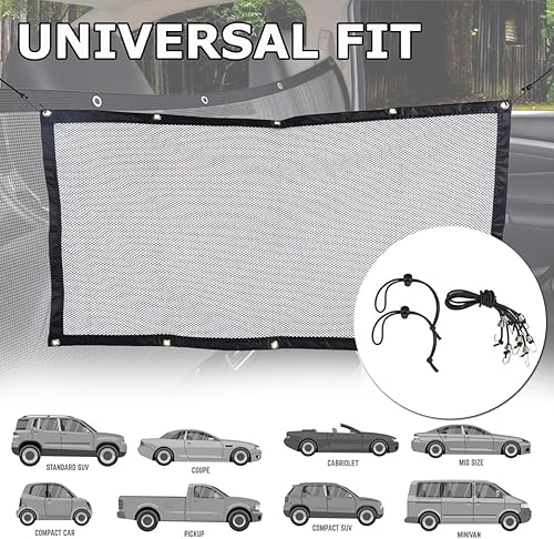 Miniatura 6 de VaygWay Barrera de red de viaje para perros para mascotas  Barrera de malla de seguridad para asiento trasero de alta calidad para mascotas  Red