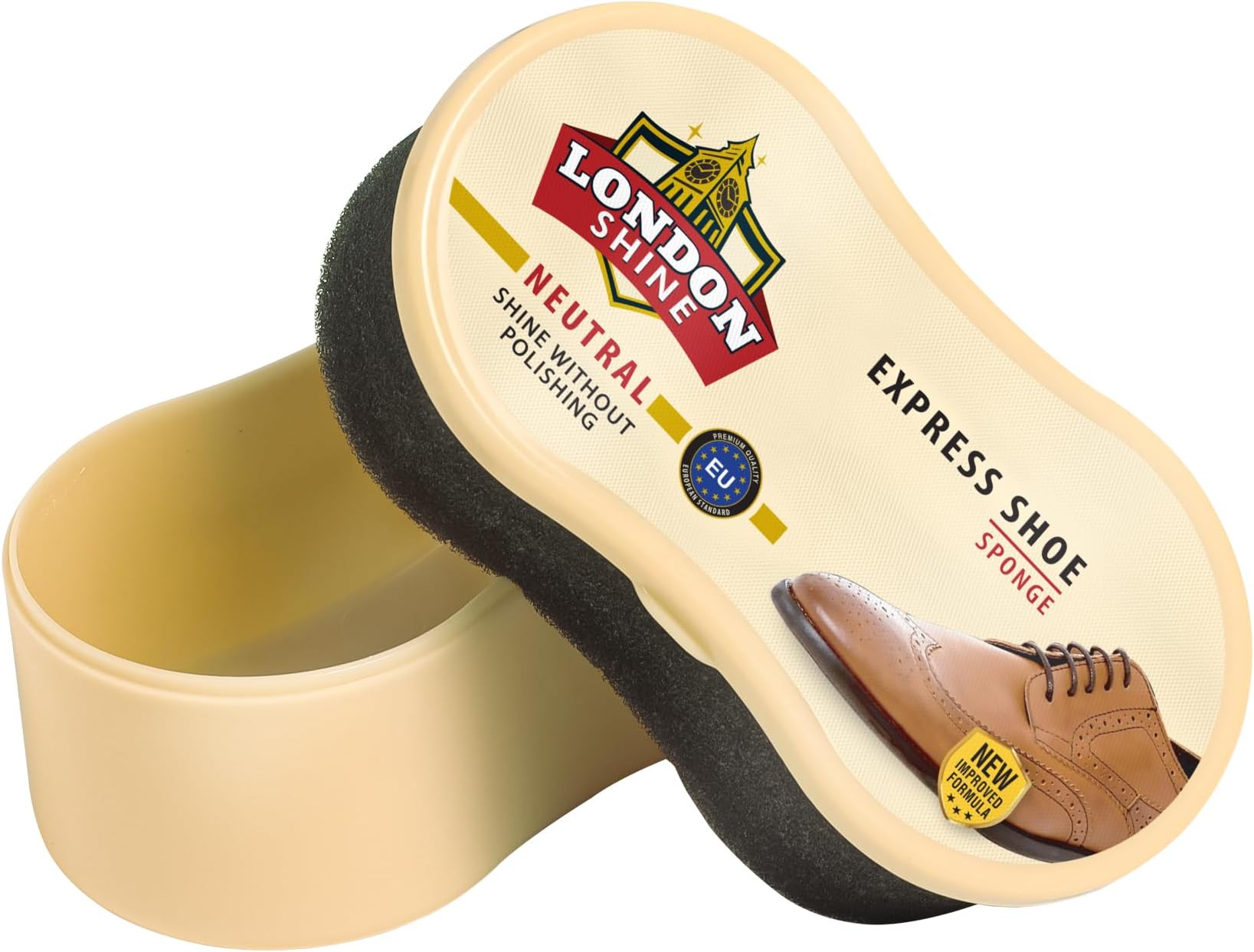 Neutral Shoe Shine Sponge – Express Leather Shoe Polish Sponge for Instant Shine – Travel Size for All Leather Colors.