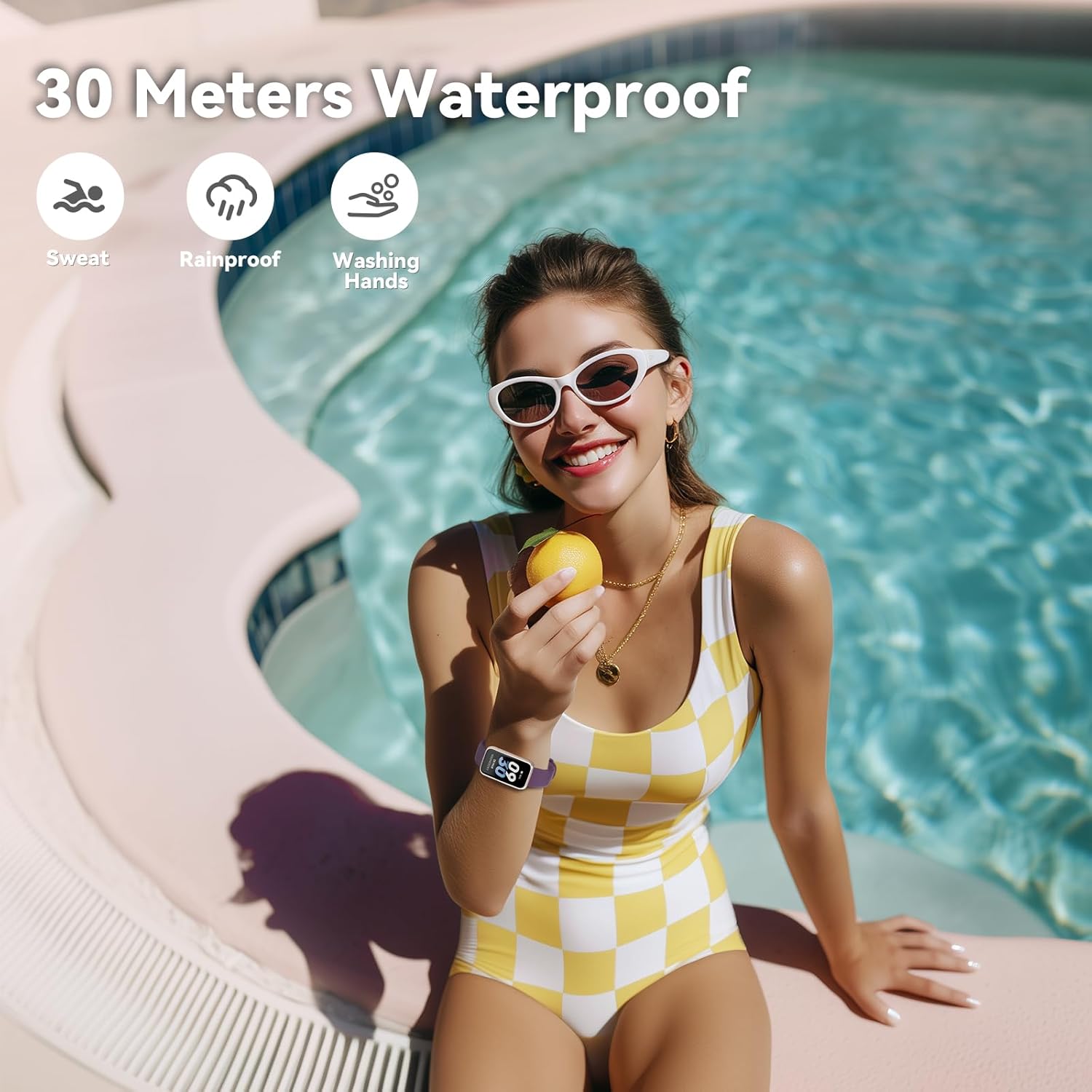 Long Battery Pedometer Watch 14 Days Battery Life, Slim Design No App/Phone Required Fitness Tracker, 50 Meters Waterproof Smart Watch, Heart Rate & Blood Oxygen Monitor Step Counter for Men Women | Pedometer Watch, 30 Meters Waterproof Smart Watch, Heart Rate Blood Oxygen Sleep Monitor, Step Counter for Men Women