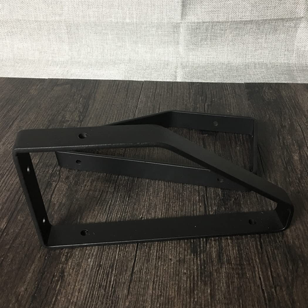 Paquete de 2 Soportes de Estante Resistentes Soportes para Baldas Decorativos Industriales 3 mm de Espesor Soportes de Flotante de Metal, Negro