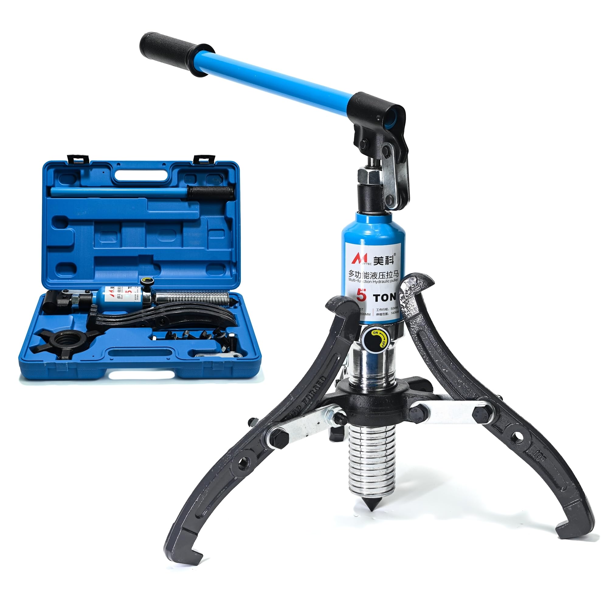 Generic 5T Hydraulic Gear Puller Set, 2-Jaw 3-Jaw Pulley Puller, Bearing Puller Kit, Adjustable Pulling Length, Hub Puller, Bearing Separator, Brake Drum Hub Rotor Sprocket Car Axle Puller