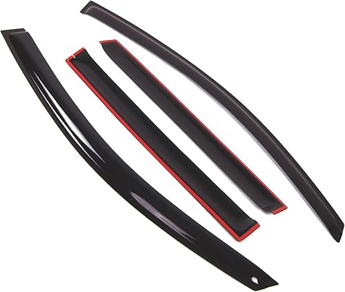 Miniatura 2 de Tuningpros Visera de ventana compatible con Infiniti QX56 2004-2010, DGWV2-587 Deflector de montaje exterior, protector de lluvia de humo oscuro,